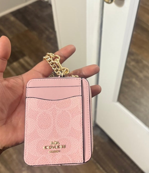 Pink Coach Card Holder