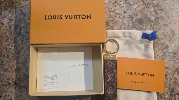 Brown LV keychain